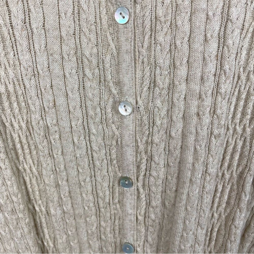 Peruvian Connection Button Front Cable Knit Sweat… - image 8